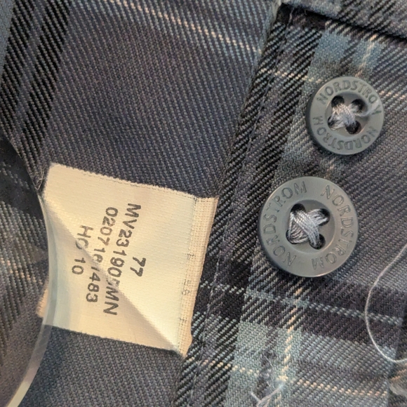 Nordstrom Smart Care Traditional Fit Wrinkle-Free Blue Plaid LS Shirt Men's LT - Picture 6 of 8